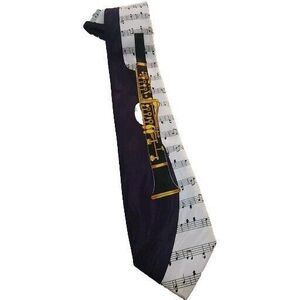 Romario Manzini Collection Men's Long Neck Tie 58" 3.75 Clairinet Music Sheet